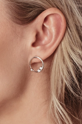 925 Silver Floating Crystal Circle Stud Earrings Save More Online Shop Smart & Save