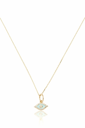 Perfect Gift Offer Exclusive Savings Event Blue Eye Necklace In Yellow Gold