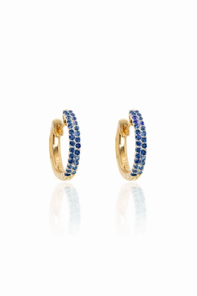 Dont Miss This Steal Price Drop Frenzy Blue Sapphire Pav Huggies In Yellow Gold