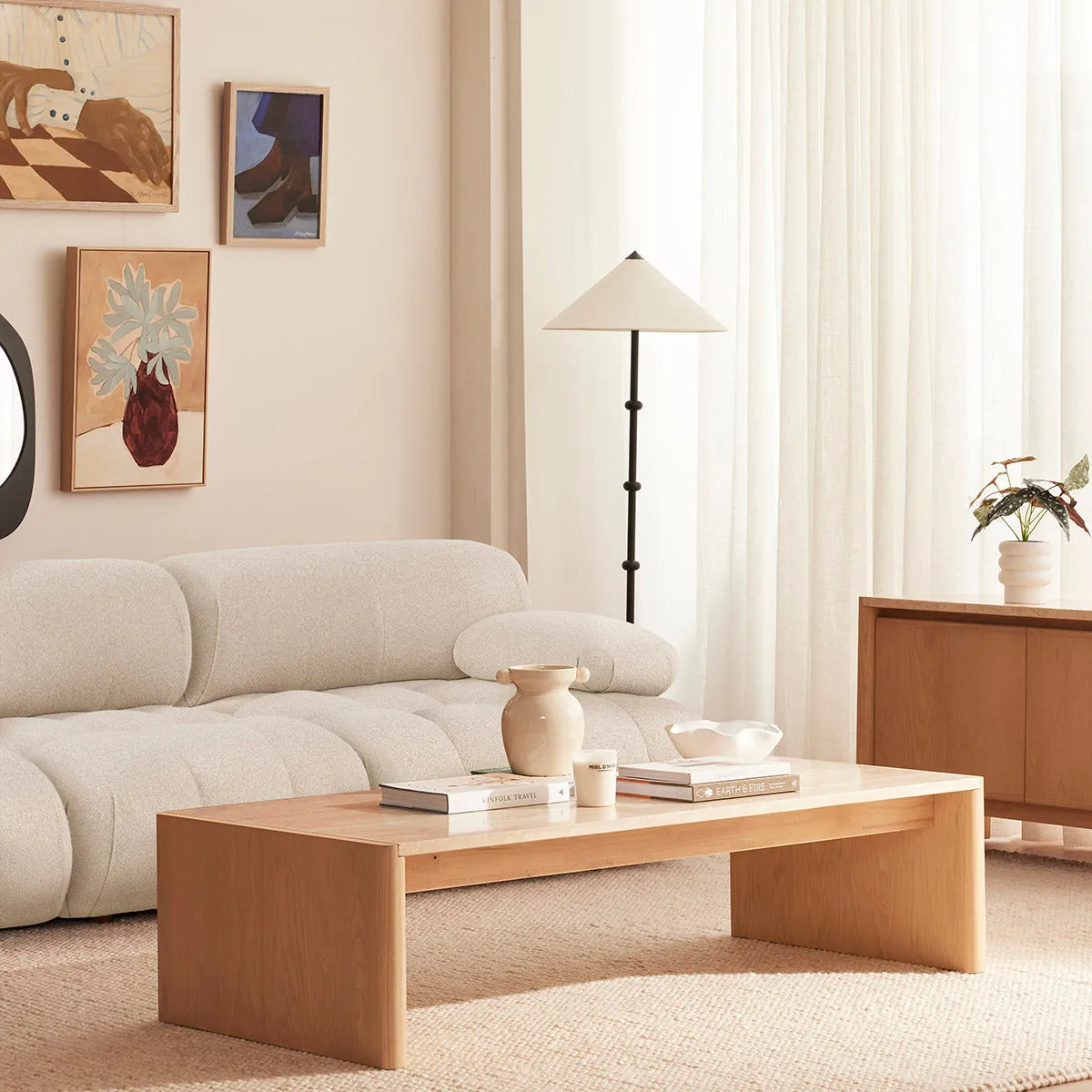 Bowie Boucle 3 Seat Sofa (Sand)