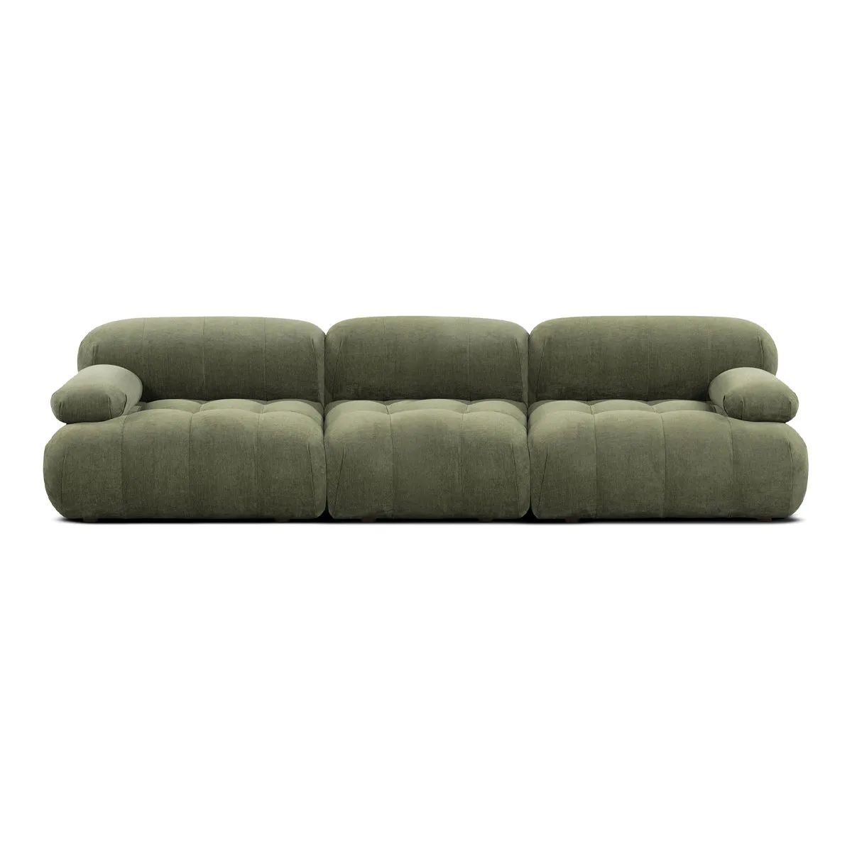 Bowie Textured Velvet 3 Seat Sofa (Olive)