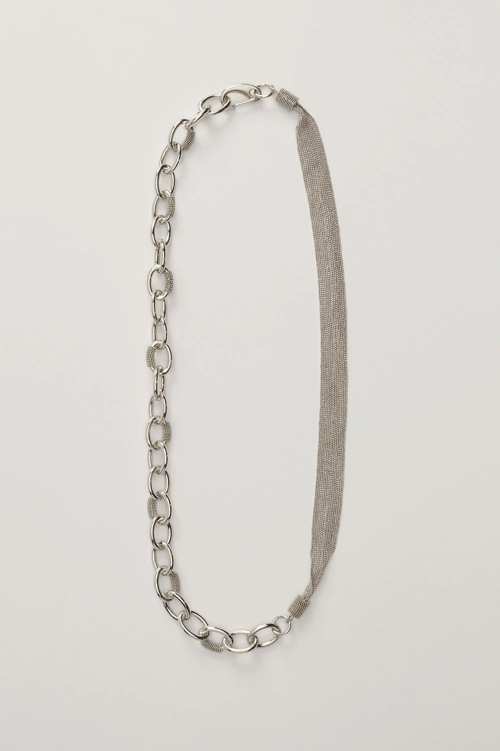 Brilliant Ribbon And Chain Necklace In Nickel Limited Offer Alert Clearance Sale
