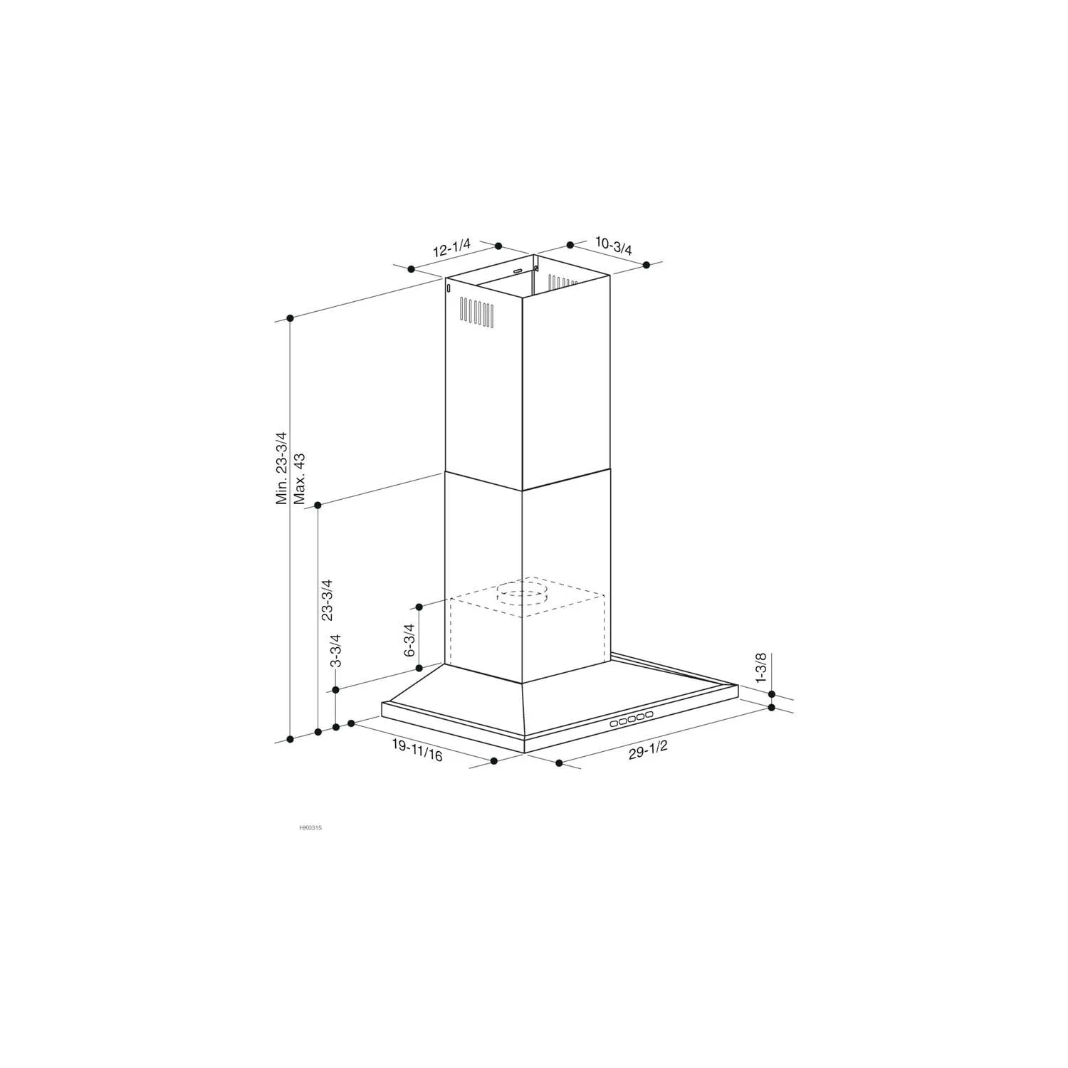 Broan BWS1304BLS Broan?? 30-Inch Convertible Wall-Mount Low Profile Pyramidal Chimney Range Hood, 450 Max Cfm, Black Stainless Steel
