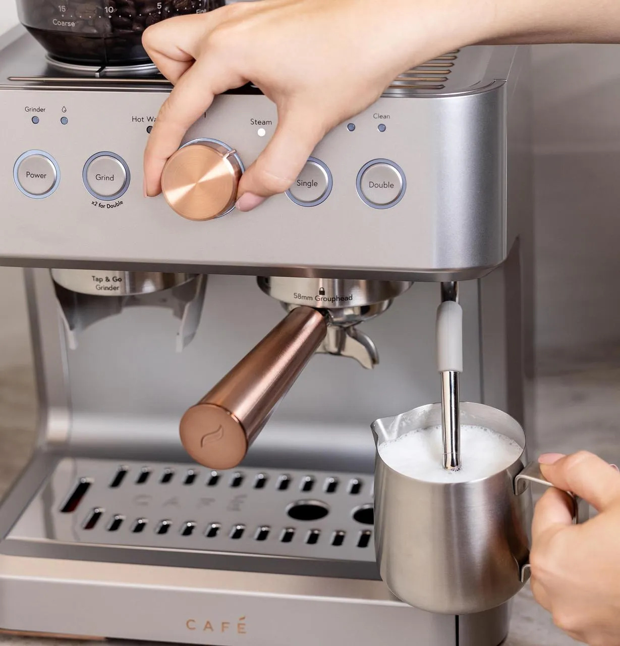 Cafe C7CESAS2RS3 Caf&#8482; Bellissimo Semi Automatic Espresso Machine   Frother