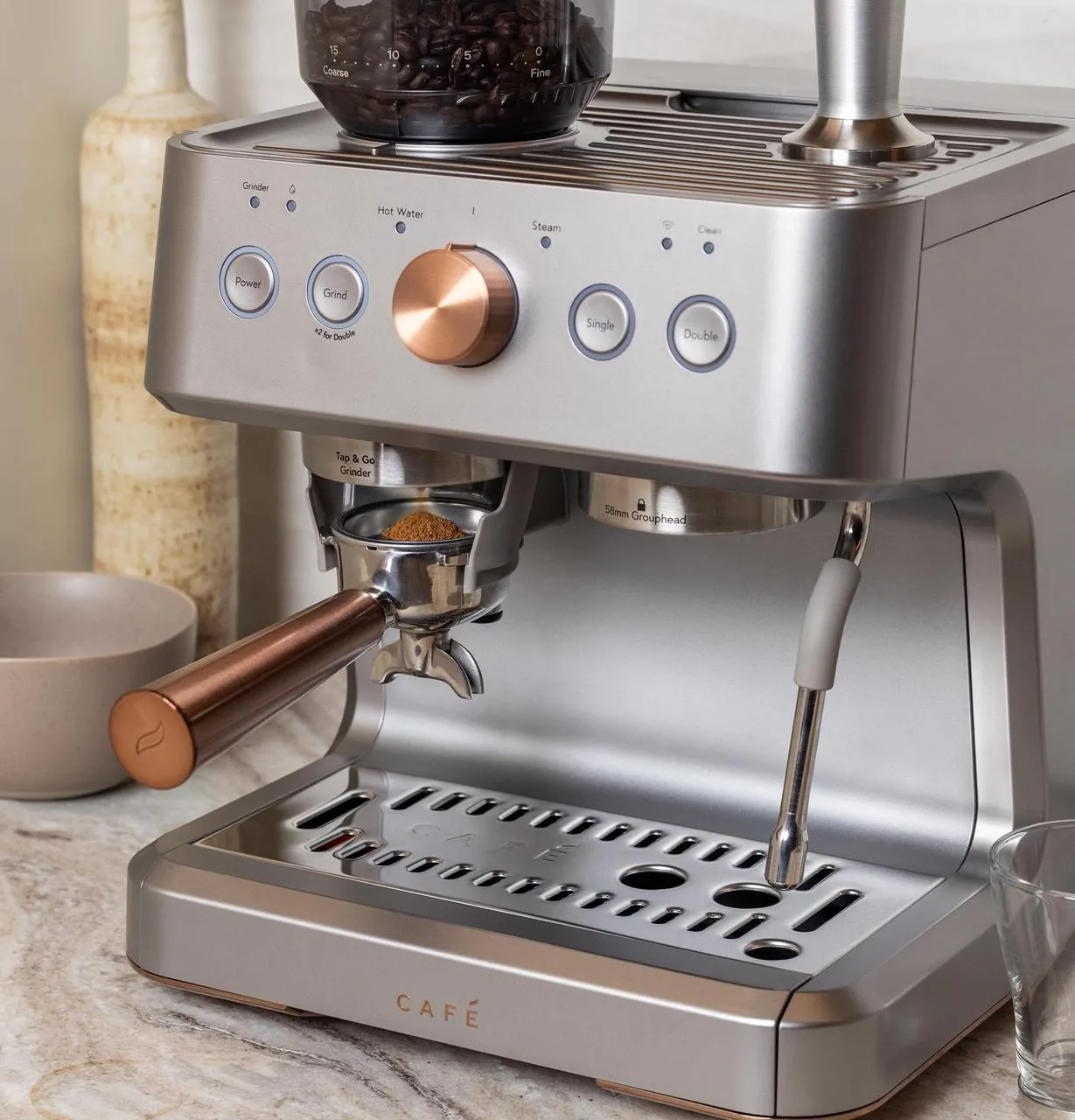 Cafe C7CESAS2RS3 Caf&#8482; Bellissimo Semi Automatic Espresso Machine   Frother
