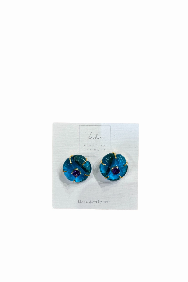 Dont Miss This Steal Carved Flowers - Sky Blue Topaz And Amethyst