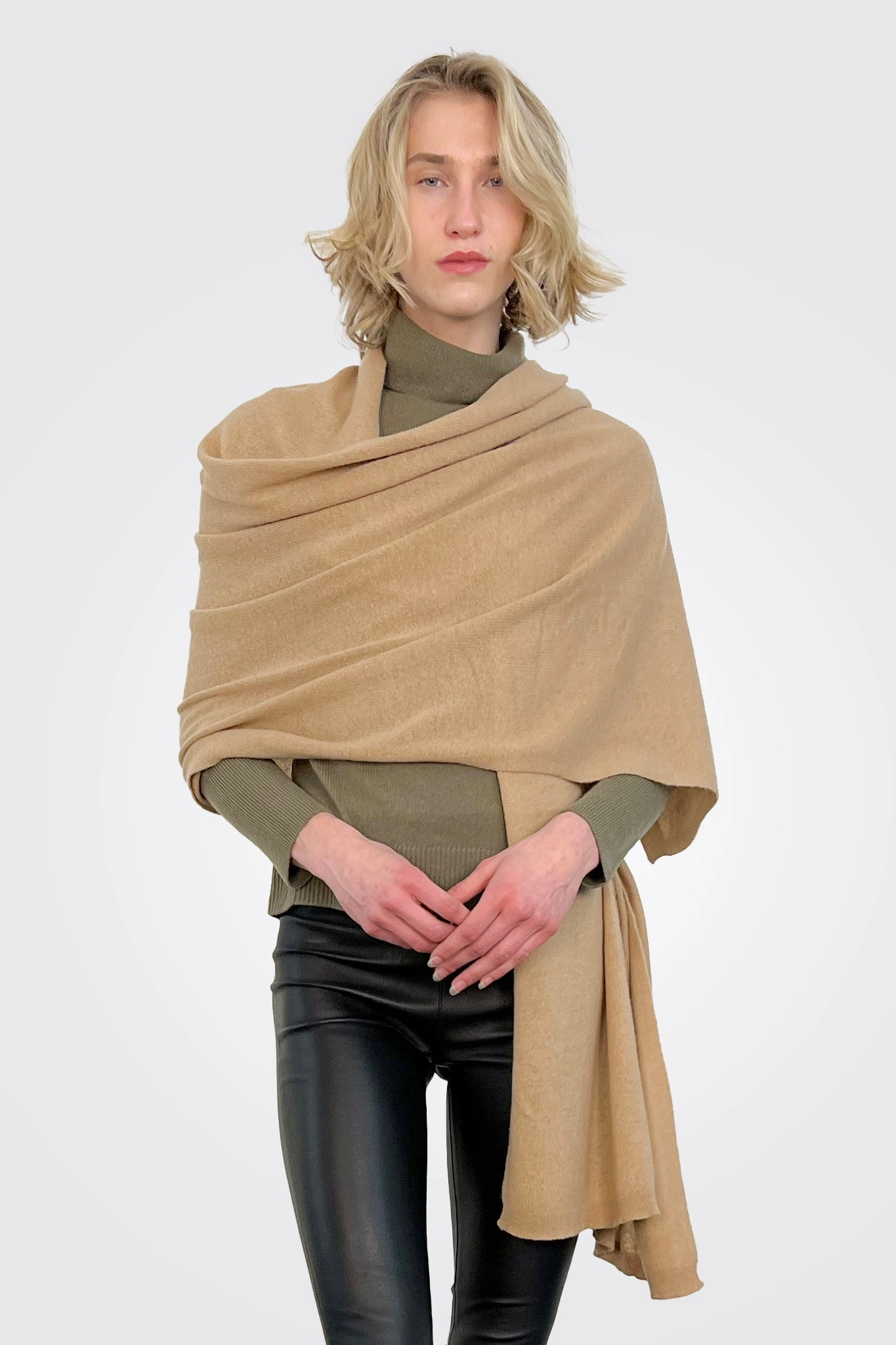 Cashmere Luxe Travel Wrap - Baby Camel Surprise Discount Today