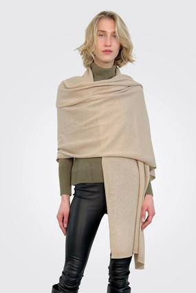 Biggest Savings Now Big Price Drop Cashmere Luxe Travel Wrap - Chai