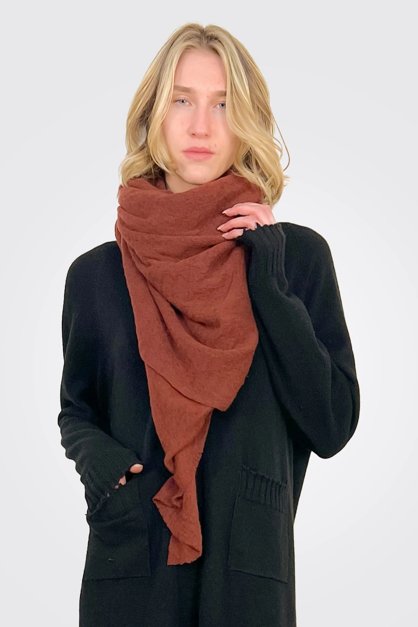 Cashmere Scarf  - Brick Today Only Steal