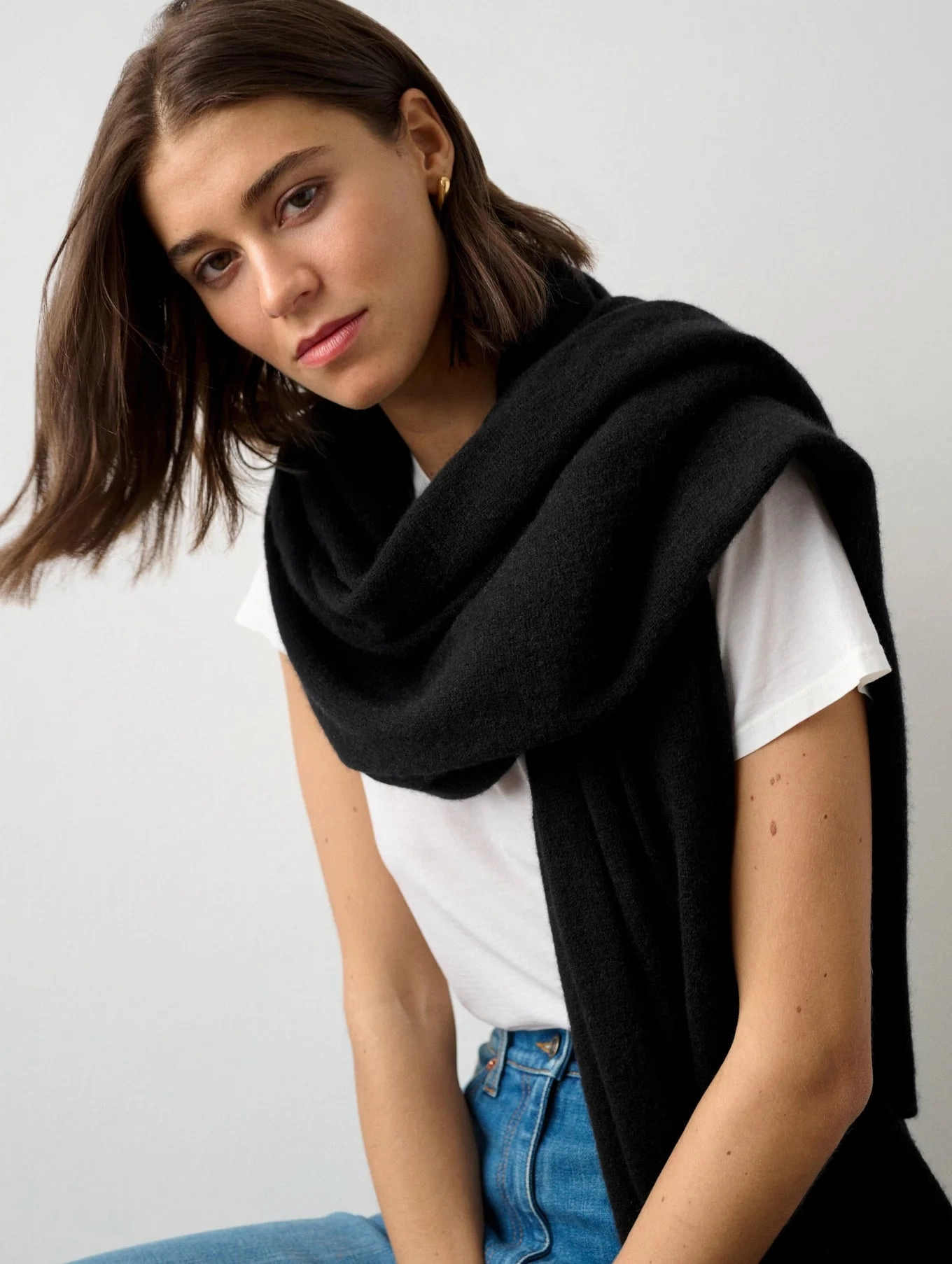 Cashmere Travel Wrap - Black Shop & Save Big