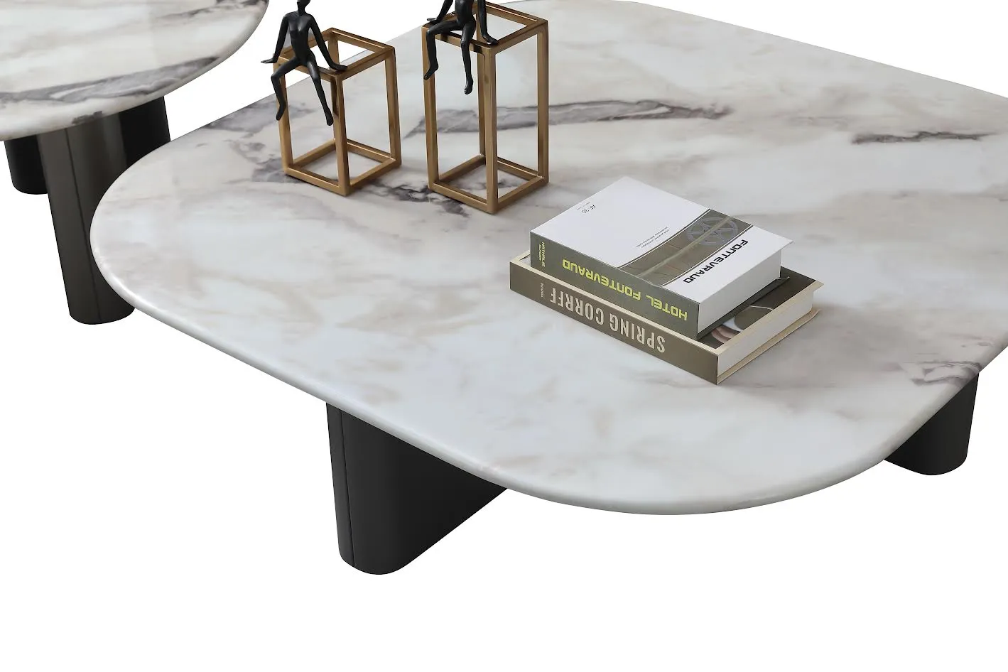 Celadon Charm Marble Curved Square Coffee Table