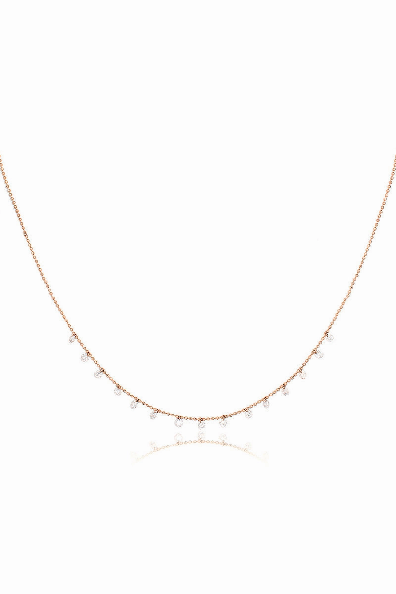 Grab Your Deal Today Today Only Discount Celeste 15 Floating Diamond Necklace In Rose Gold