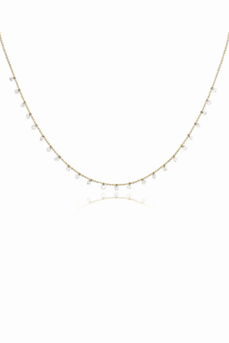 Celeste 24 Floating Diamond Necklace In Yellow Gold Limited Time Offer!