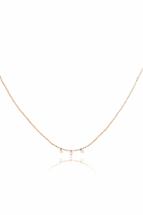 Celeste 3 Floating Diamond Necklace In Rose Gold Gift Sale Event Today Only Special