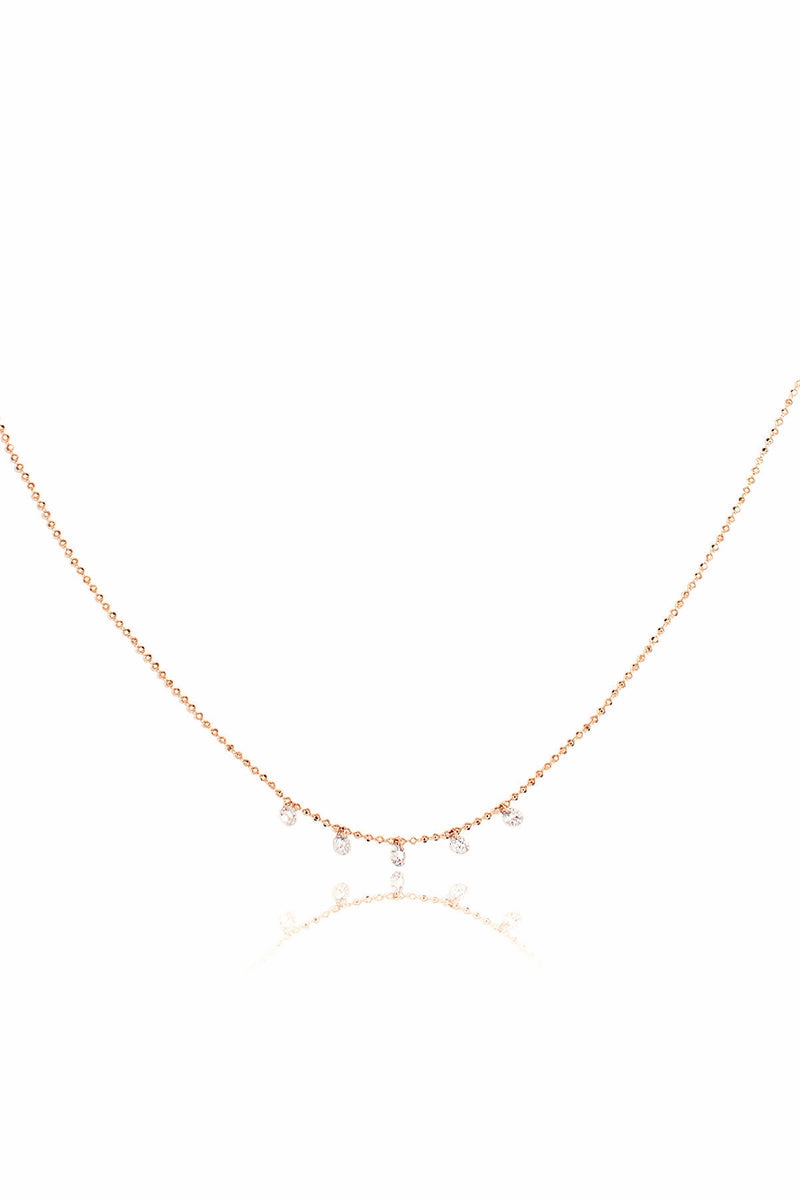 Shop the Savings Celeste 5 Floating Diamond Necklace In Rose Gold