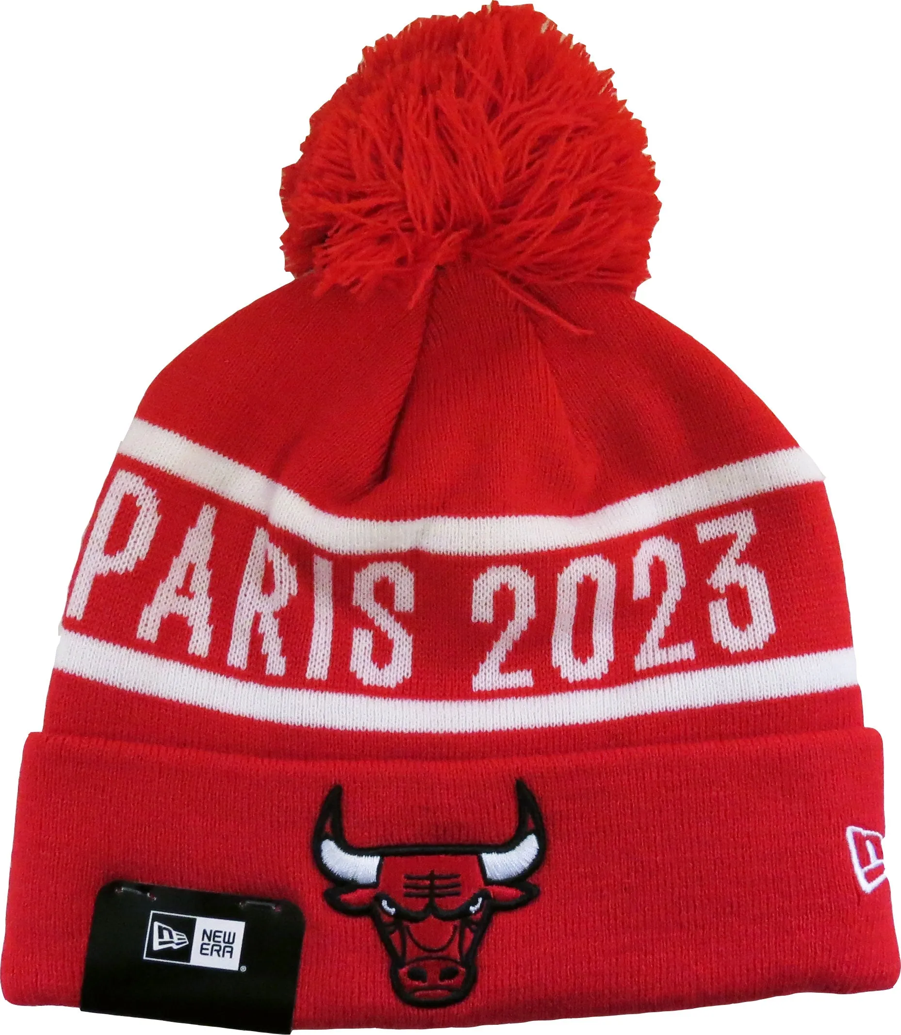 Chicago Bulls New Era Nba 2023 Paris Game Team Bobble Hat Special Savings Today