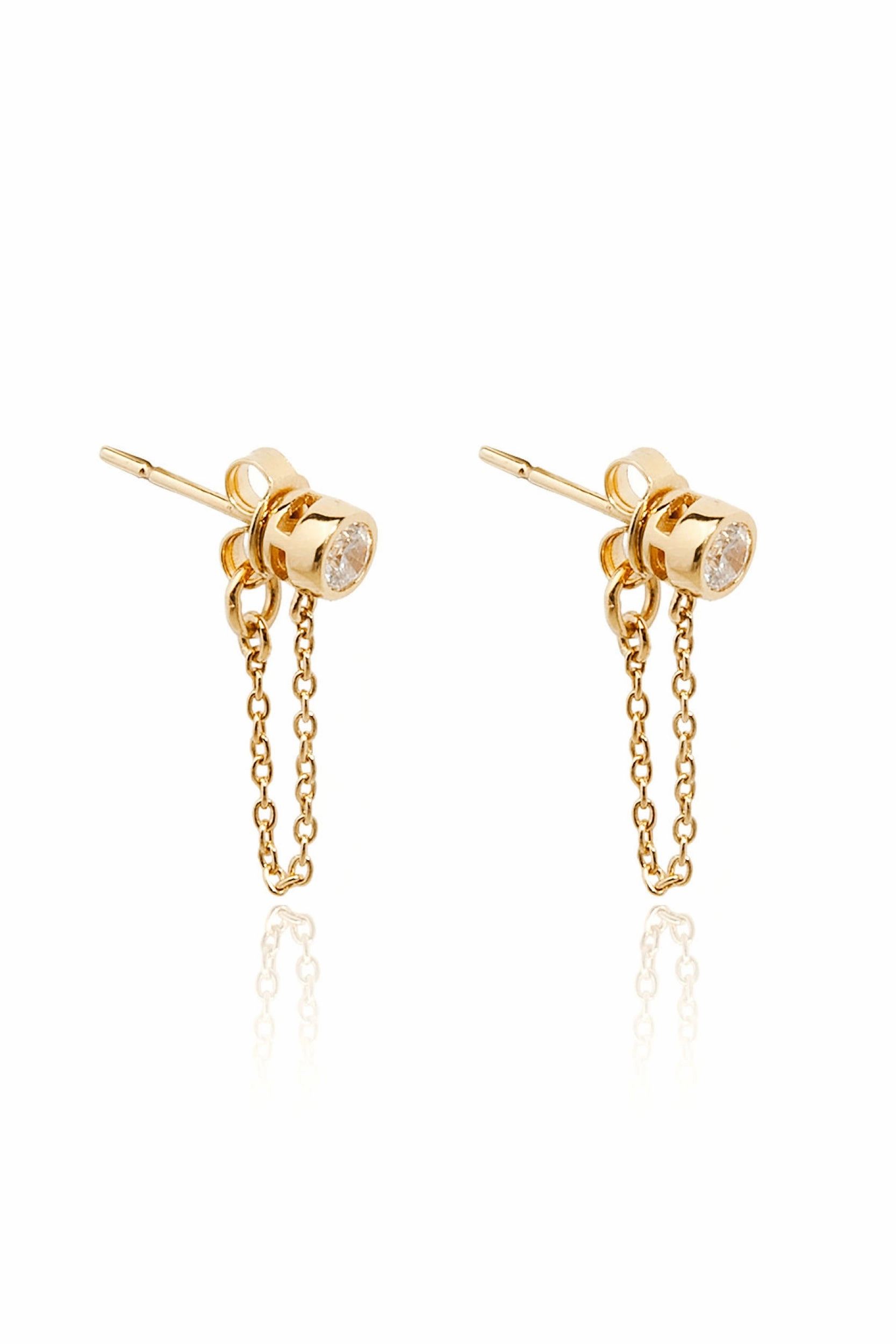 Todays Hot Pick Chloe Chain Drop Stud In Gold