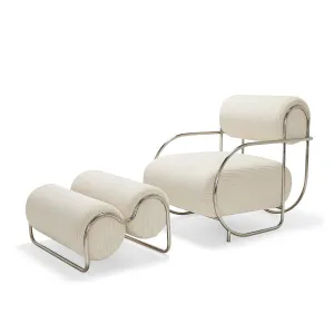 Chromeo Armchair & Ottoman (Sorrento Moon)