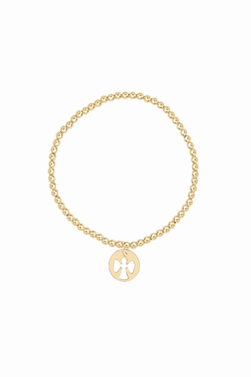 Classic Gold 3Mm Bead Bracelet - Guardian Angel Gold Disc Hot Price Drop