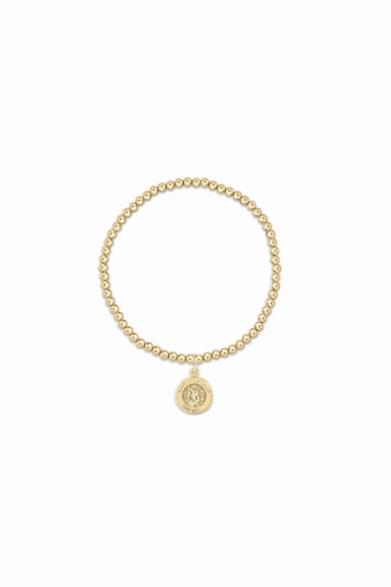 Big Savings Today Online Exclusive Deal Classic Gold 3Mm Bead Bracelet Protection Gold Disc