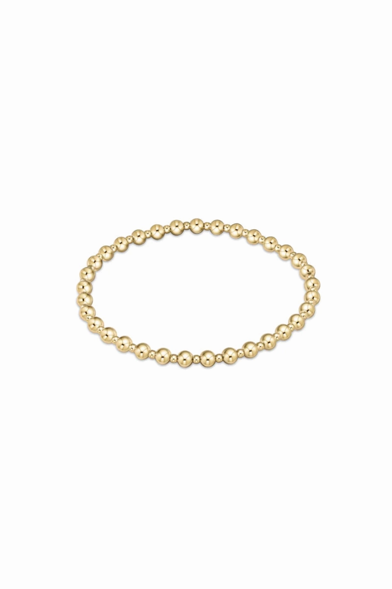 Classic Grateful Pattern 4Mm Bead Bracelet Gold Special Savings Today Mega Sale Now