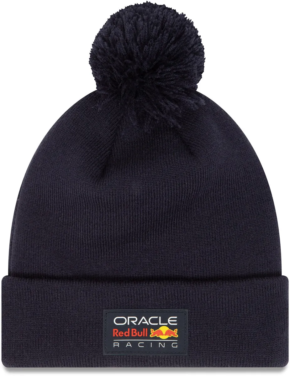 Red Bull Racing F1 New Era Essential Navy Pom Beanie Team Hat Today Only Discount