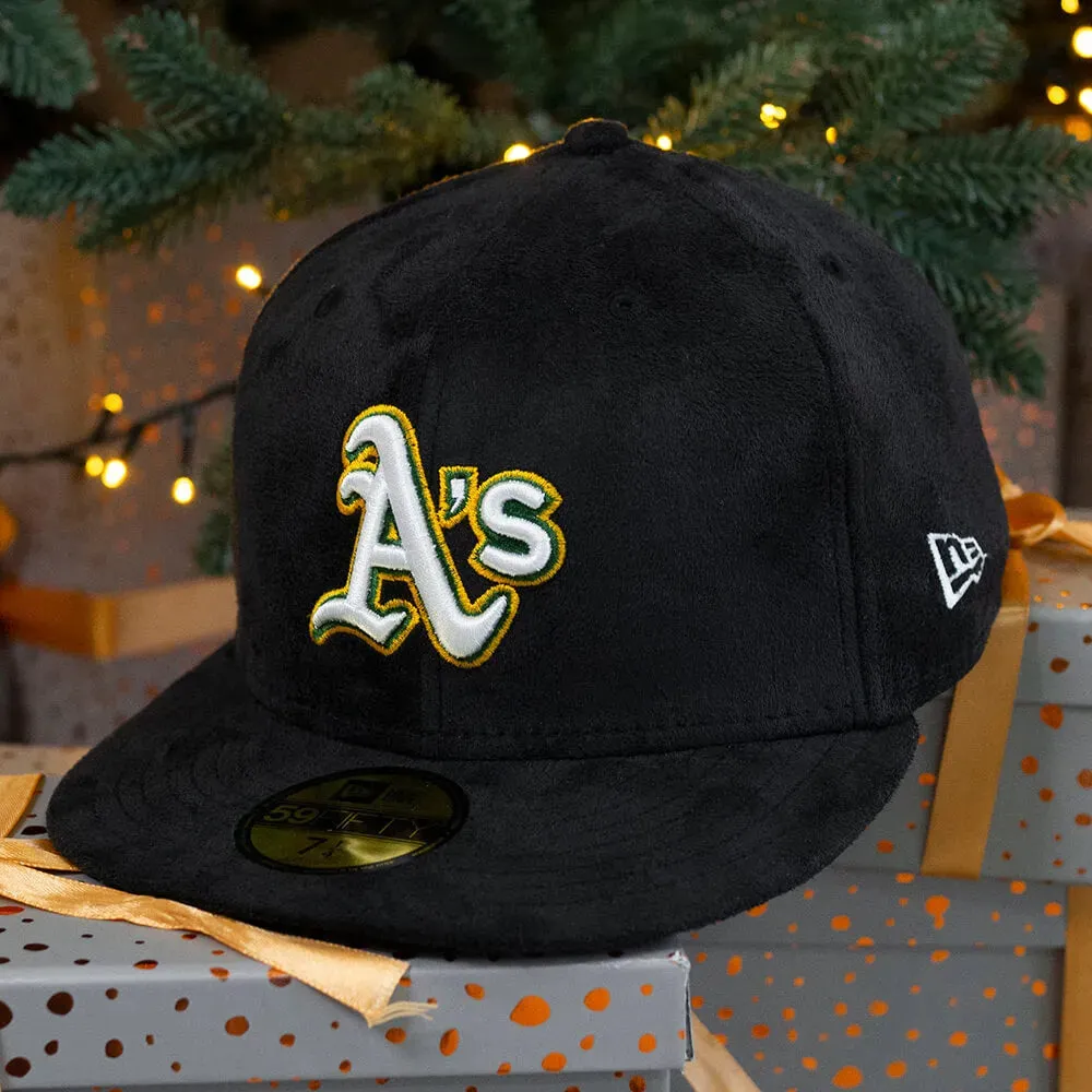 New Era 59Fifty Mlb Oakland Athletics Black Faux Suede/ Grey Uv Fitted Cap Surprise Offer Now Mega Sale Now