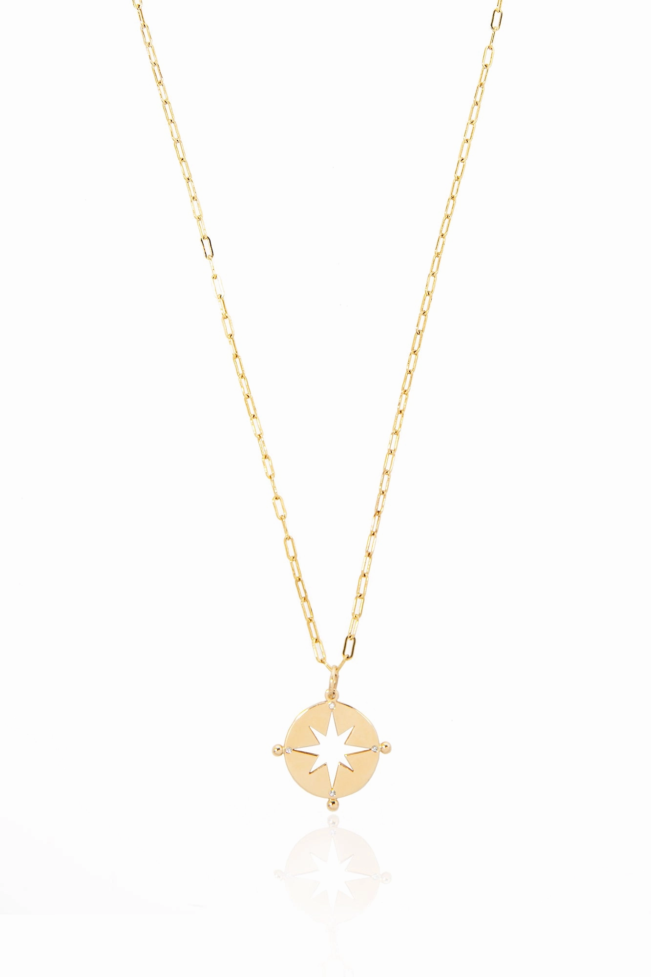 Gold Compass Medallion Necklace Today Only Discount