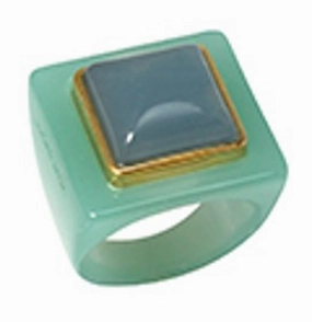 Must-Have Clearance Jade Double Square Face Ring