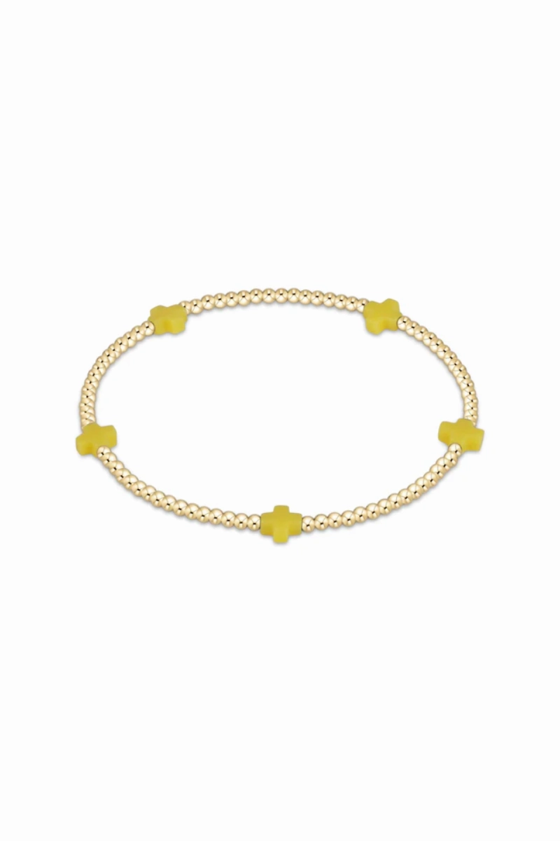 Big Savings Today Signature Cross Small Gold Pattern 2Mm Bead Bracelet - Canary