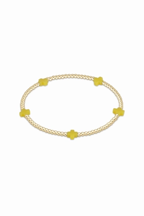 Big Savings Today Signature Cross Small Gold Pattern 2Mm Bead Bracelet - Canary