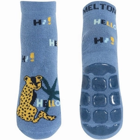 Shop the Savings Clearance Savings Now Melton Leopard Anti-Slip Socks Denim Blue