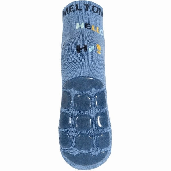 Surprise Discount Today Melton Leopard Anti-Slip Socks Denim Blue