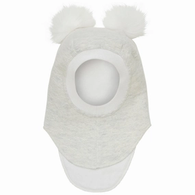 Huttelihut Snow White Balaclava Wool Alpaca Pompoms Clearance Sale Now
