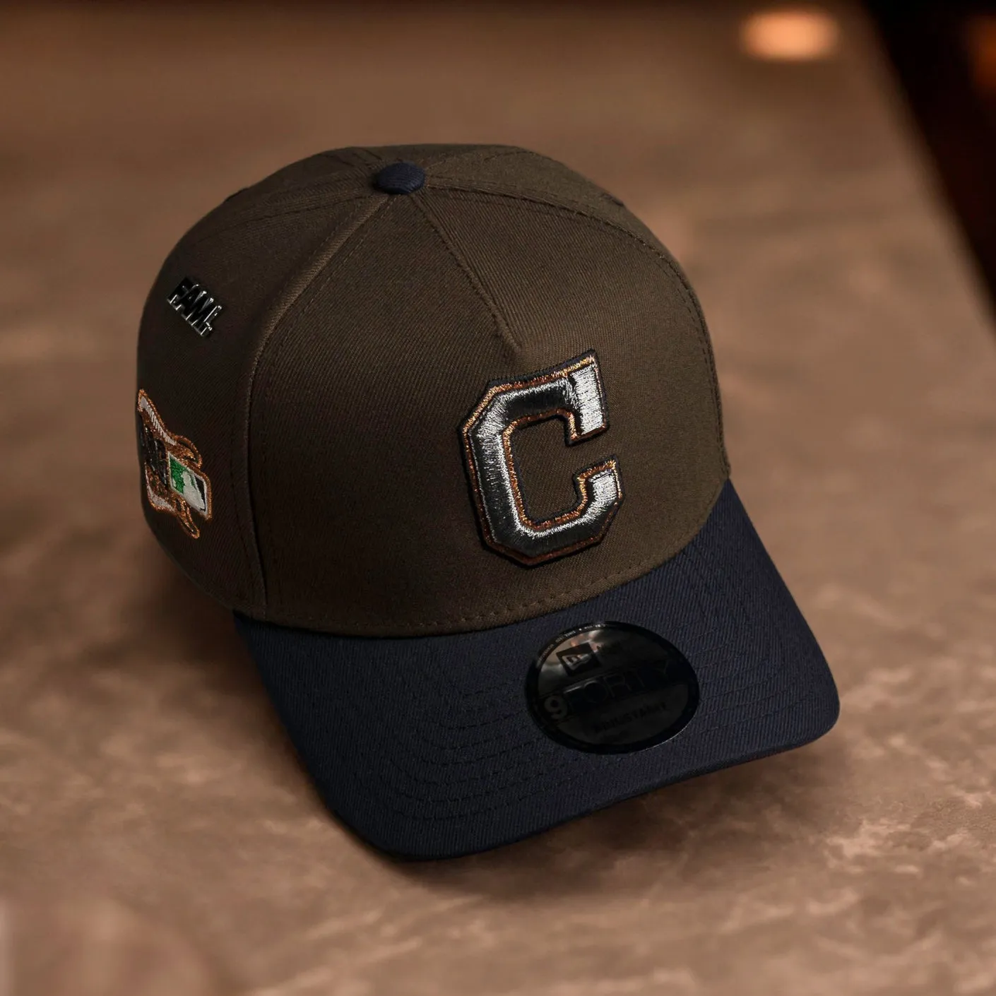 Special Steal Event Big Price Drop Cleveland Indians Mlb Walnut Grey Uv / New Era 9Forty A-Frame