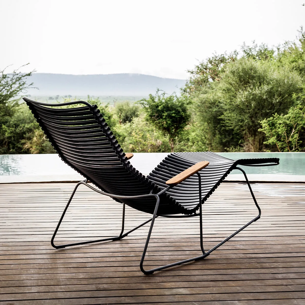 Click Sunlounger with Armrest