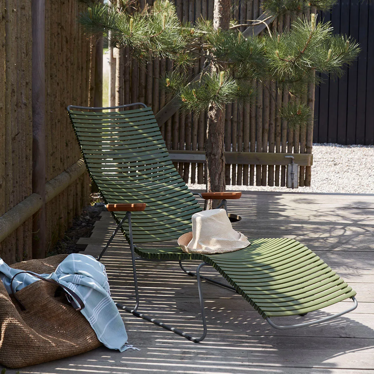 Click Sunlounger with Armrest