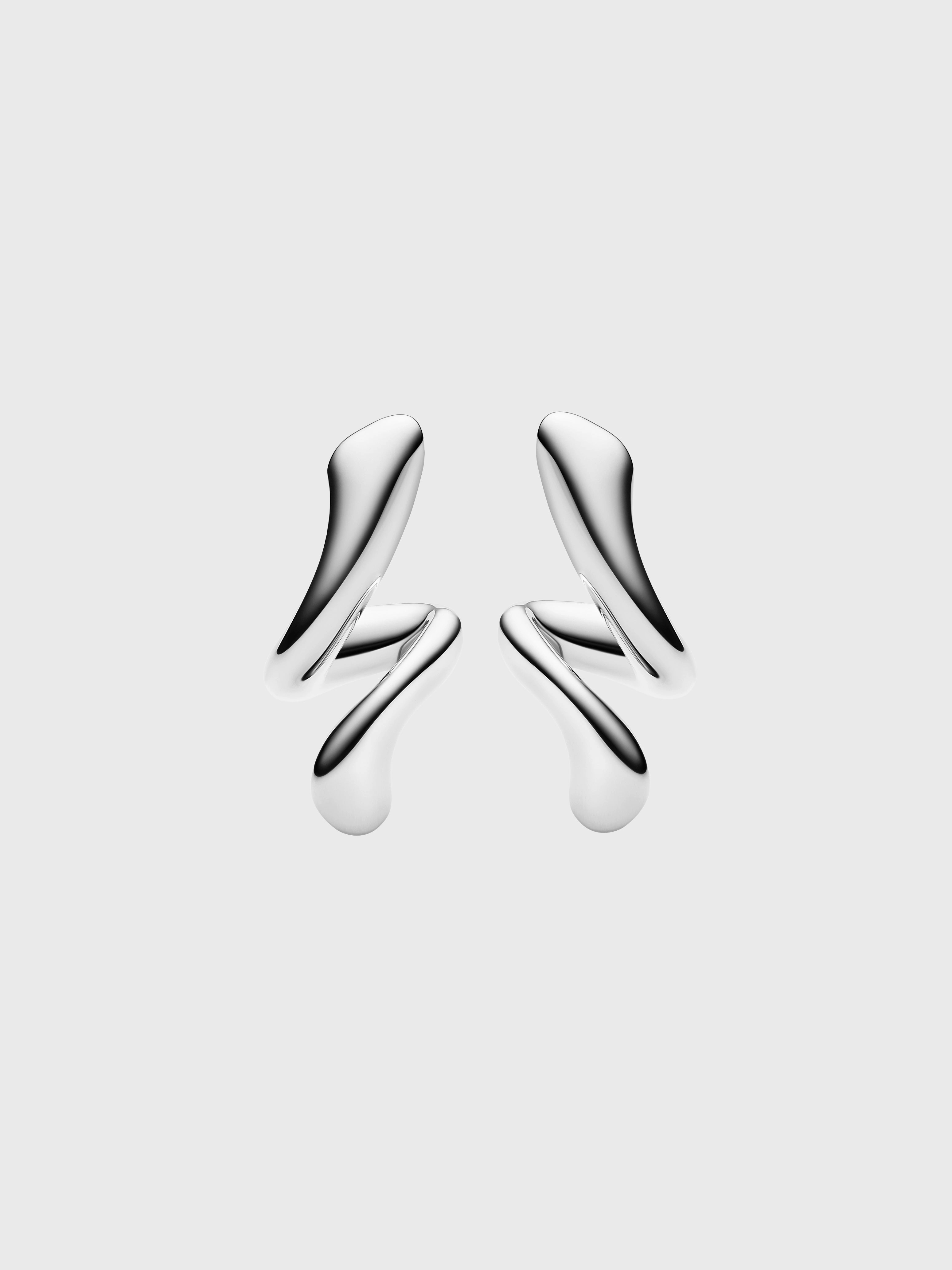 Coil Curl Stud Earring In Silver Hot Pick Online