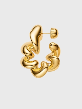 Grab Todays Deal Coil Hoop Medium Earring With Gold Plating