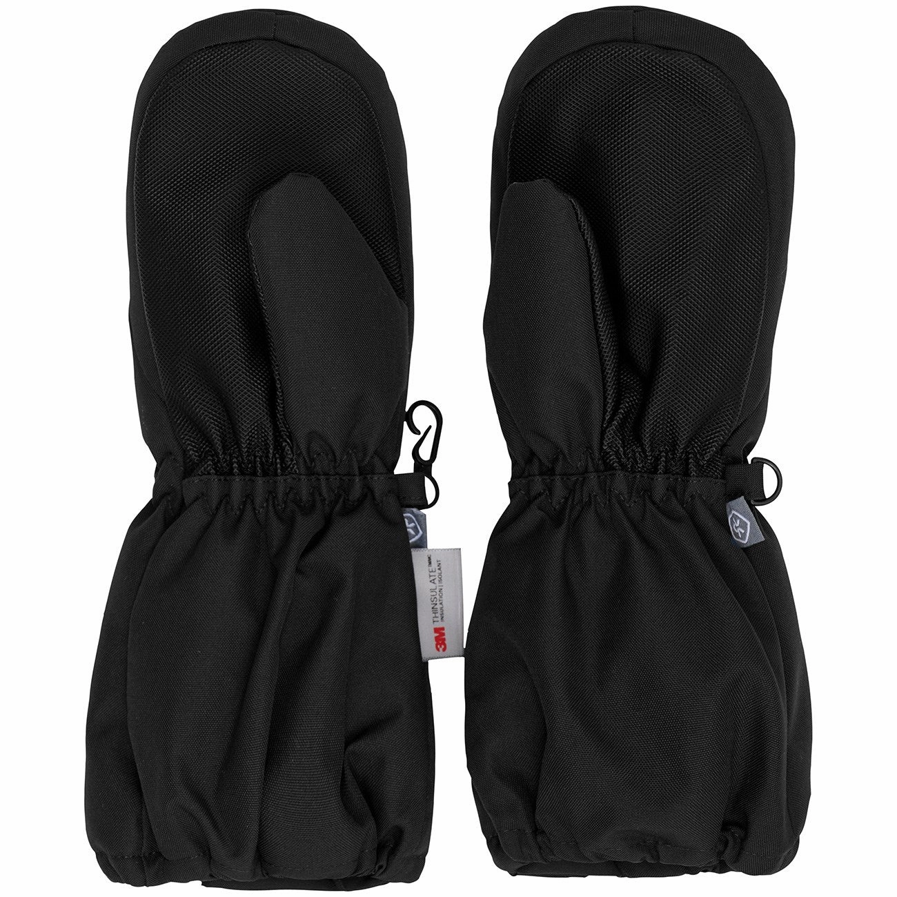 Sweet Deal Inside Color Kids Black Mittens W. Zipper