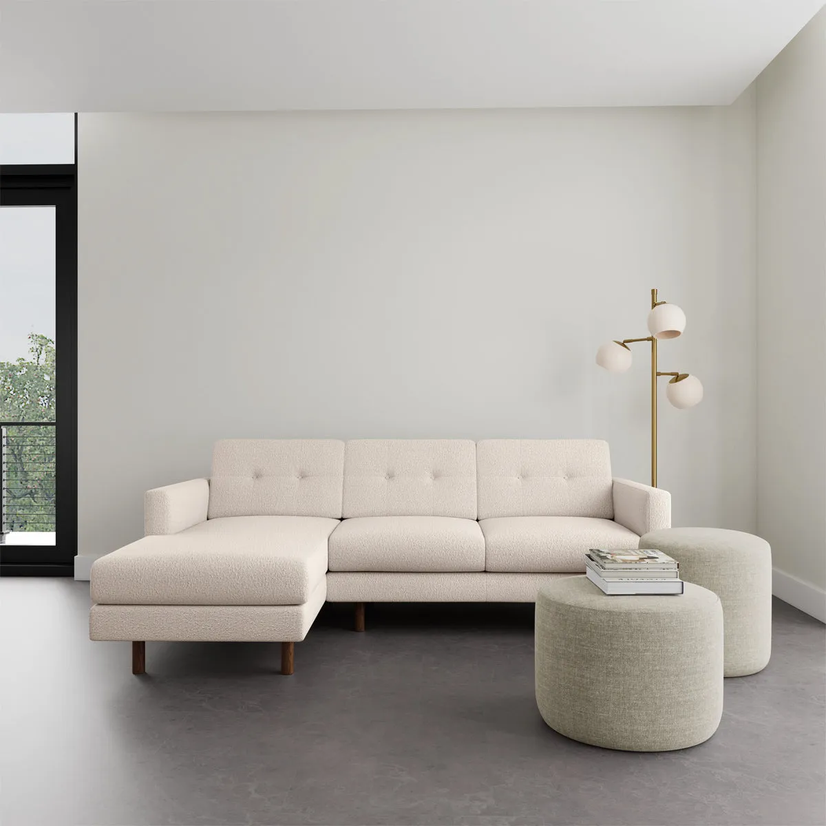 Conrad Boucle Left Chaise Sofa