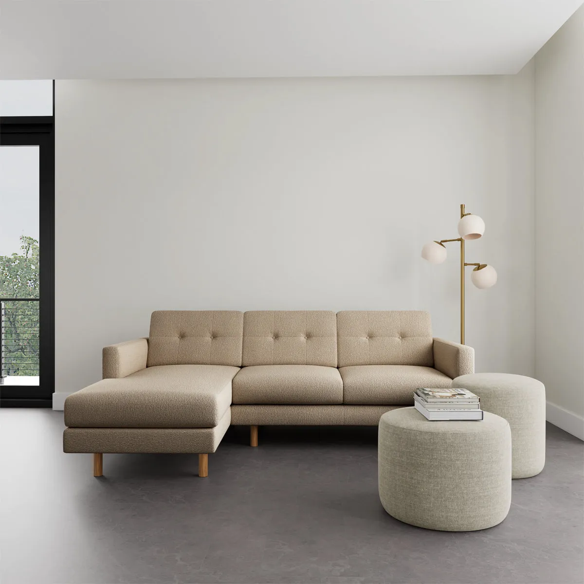 Conrad Boucle Left Chaise Sofa