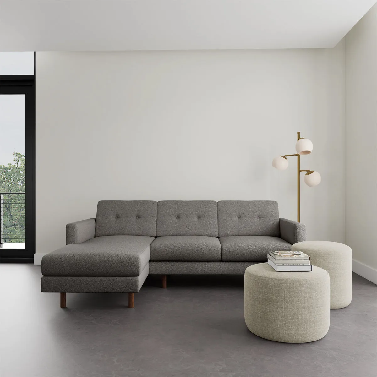 Conrad Boucle Left Chaise Sofa
