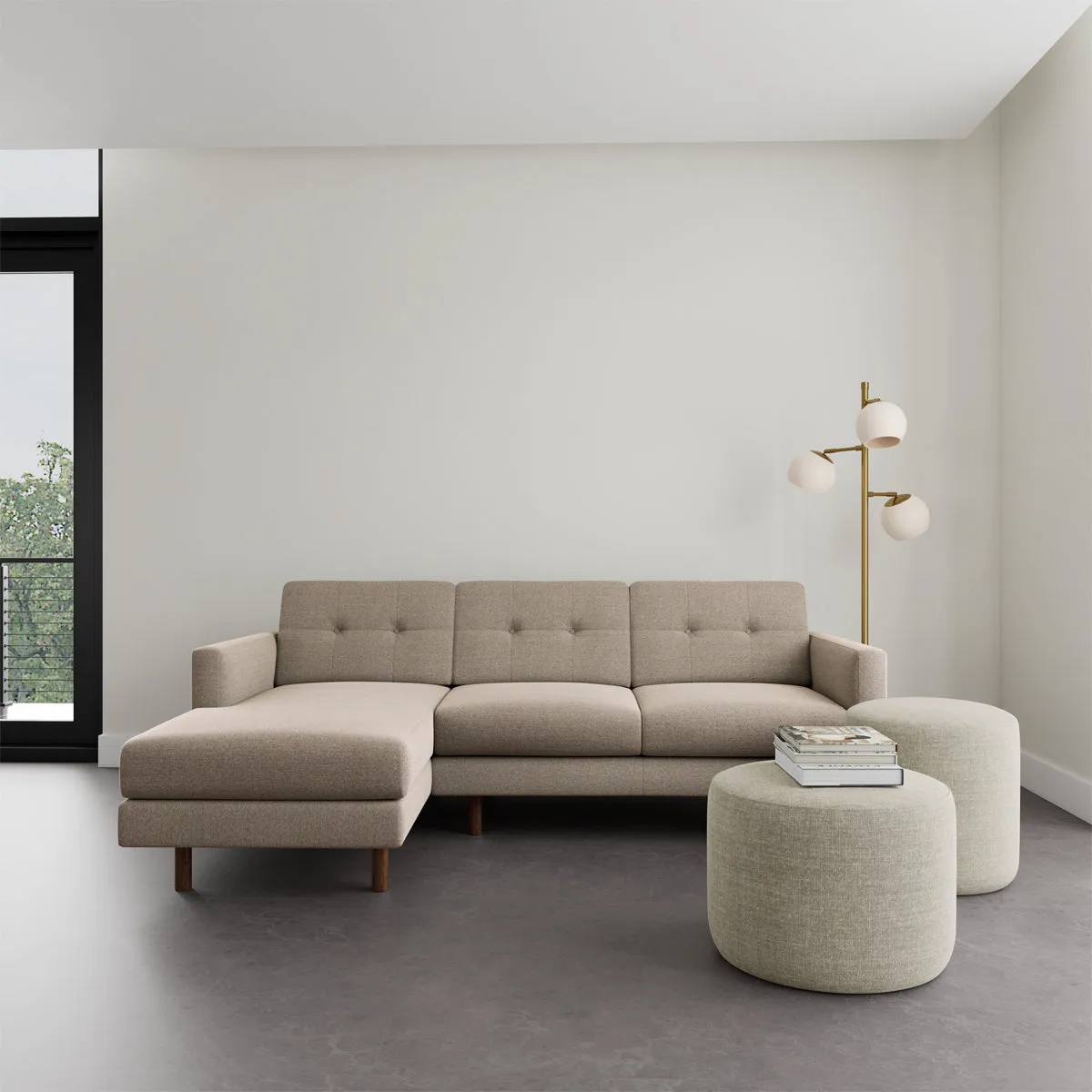 Conrad Fabric Left Chaise Sofa
