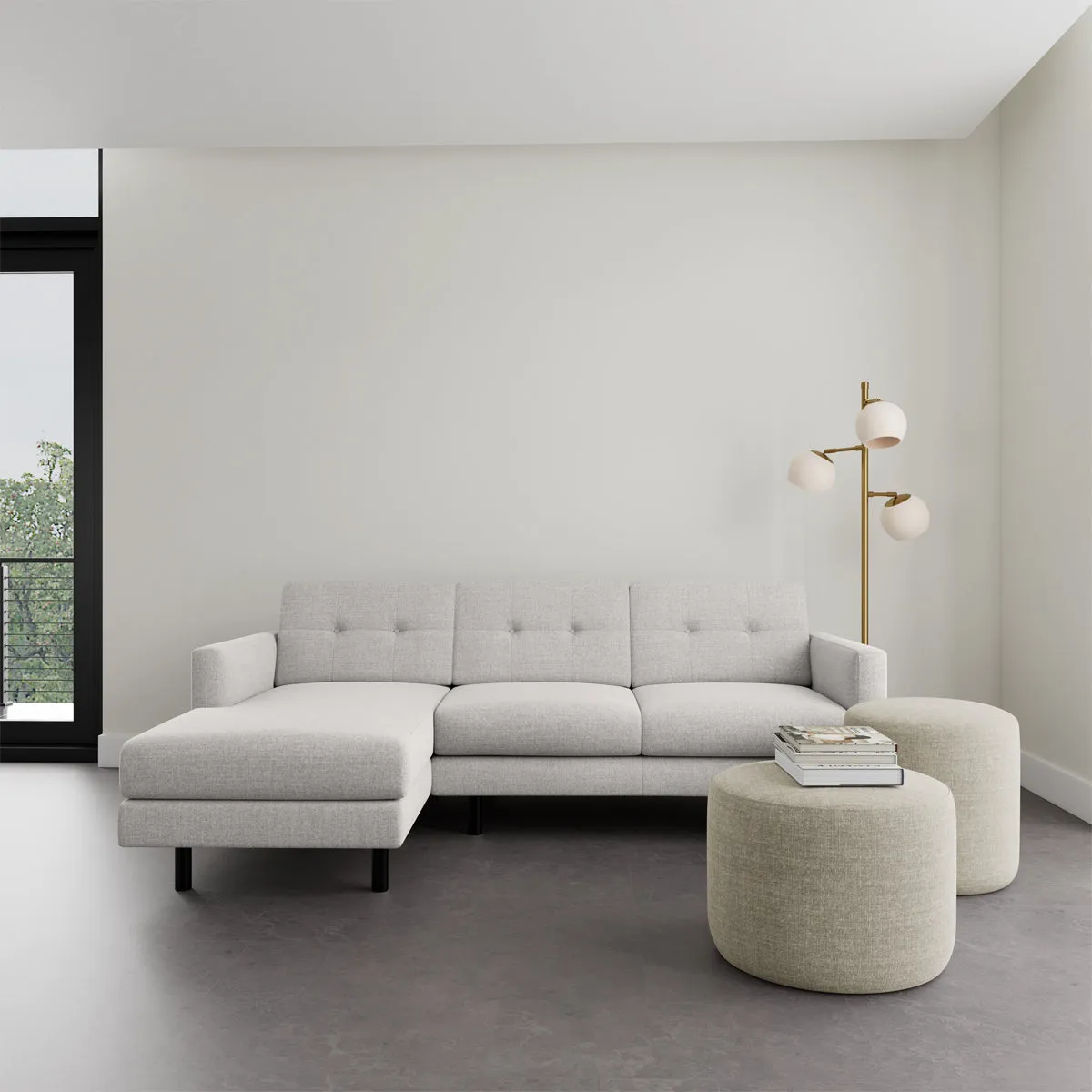 Conrad Fabric Left Chaise Sofa
