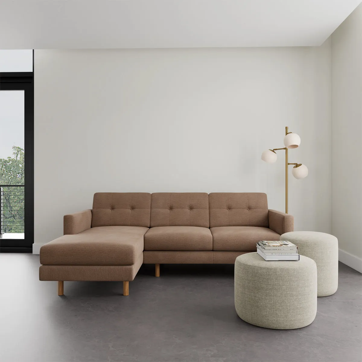 Conrad Fabric Left Chaise Sofa
