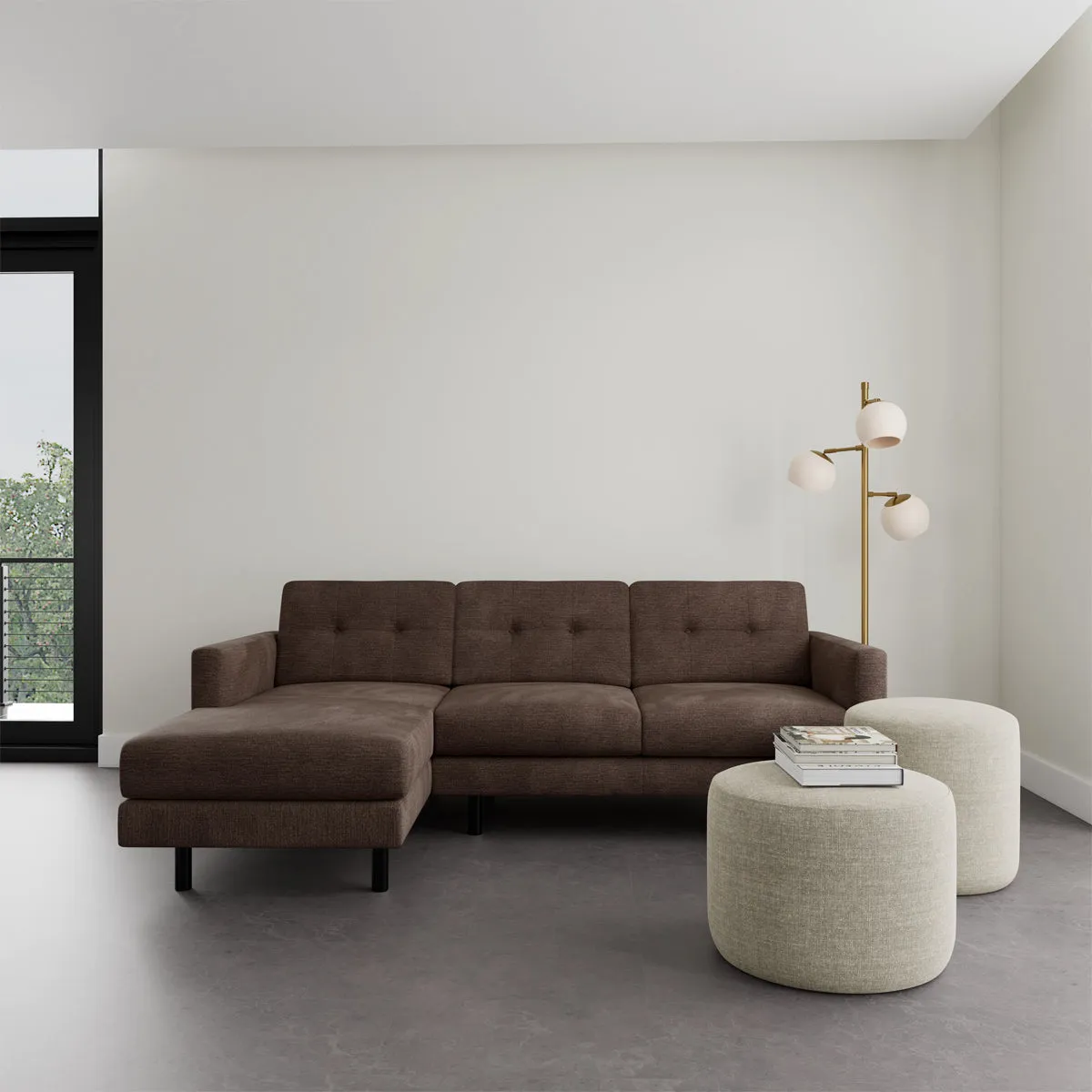 Conrad Fabric Left Chaise Sofa