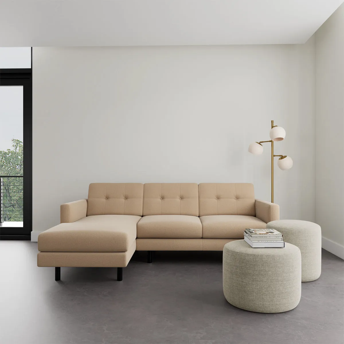 Conrad Fabric Left Chaise Sofa