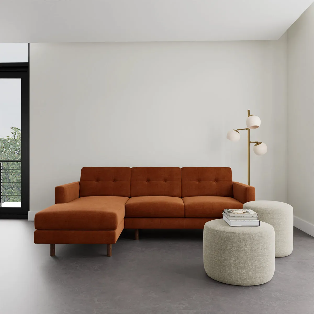 Conrad Fabric Left Chaise Sofa