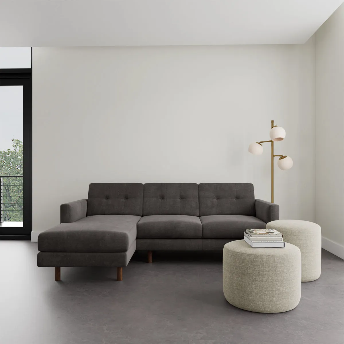 Conrad Fabric Left Chaise Sofa